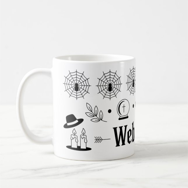 Web of Lies Mug | Gothic Humour Coffee Cup (Left)