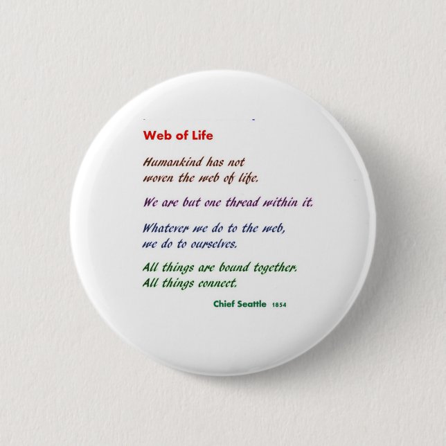 Web of Life : Native American Wisdom 6 Cm Round Badge (Front)