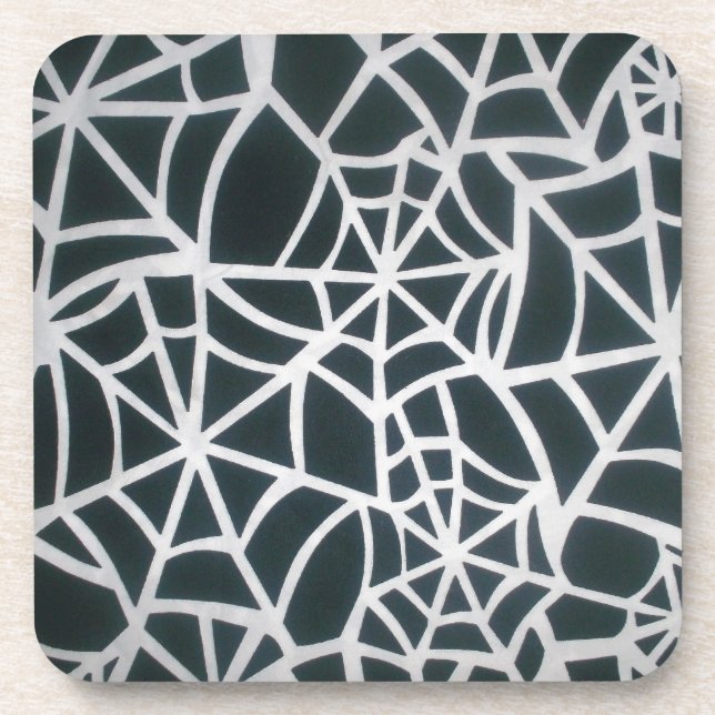 Web of Mystery: Delicate Trap - White Spider Web Coaster (Front)
