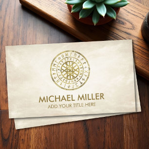 Web of Wyrd and Runic Alphabet Business Card