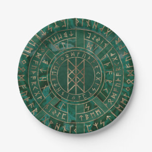 Web of Wyrd - Malachite, Leather and Gold Paper Plate