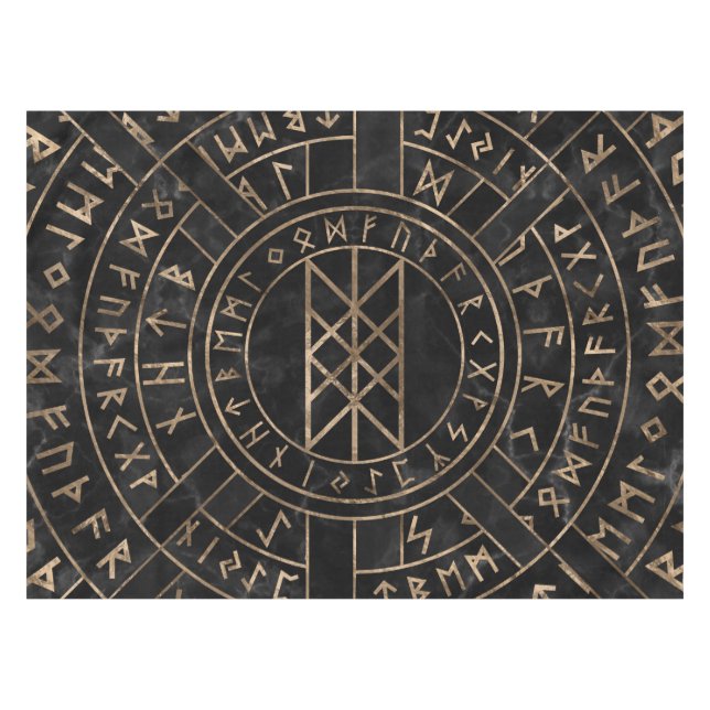 Web of Wyrd The Matrix of Fate- Marble and gold Tablecloth (Front (Horizontal))