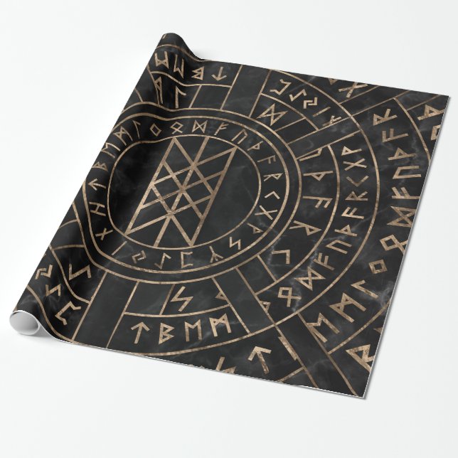 Web of Wyrd The Matrix of Fate- Marble and gold Wrapping Paper (Unrolled)