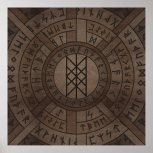 Web of Wyrd The Matrix of Fate- Wooden Texture Poster