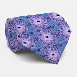 Web Purple and Blue Fractal Art Tie