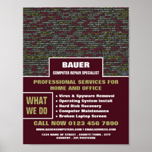 Web Script, Computer Repair Specialist Advertising Poster