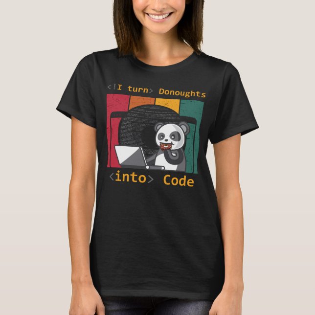 web software developer doughnuts doughnuts  panda  T-Shirt (Front)