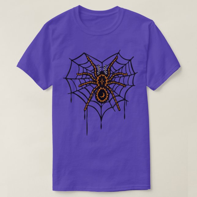 Web Spider Halloween Costumes Funny Tarantula Hall T-Shirt (Design Front)