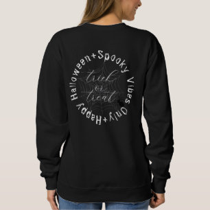 Web Spooky Vibes Only Family Name Happy Halloween Sweatshirt