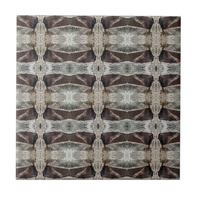 Web Tree Bark Patterned 4.25 Sqaure Ceramic Tile (Front)