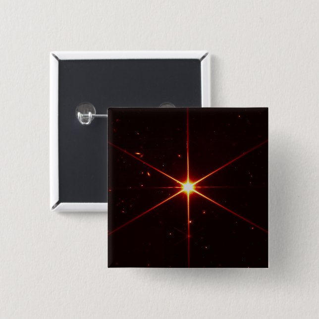 Webb Space Telescope, A Starry Guide to Alignment 15 Cm Square Badge (Front & Back)
