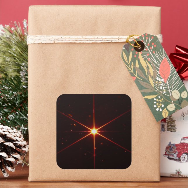 Webb Space Telescope, A Starry Guide to Alignment Square Sticker (Holiday)