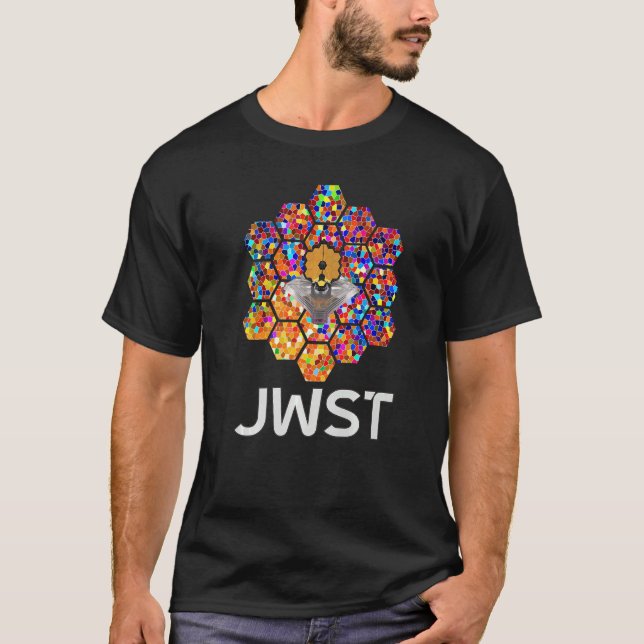 WEBB Space Telescope in Rainbow Stained Glass Mirr T-Shirt (Front)