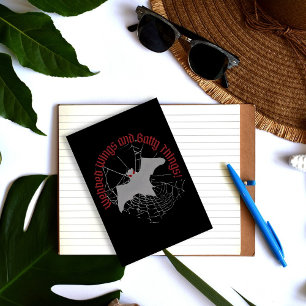 "Webbed Wings and Batty Things" Halloween Vampire Postcard