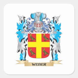 Weber Coat of Arms - Family Crest Square Sticker