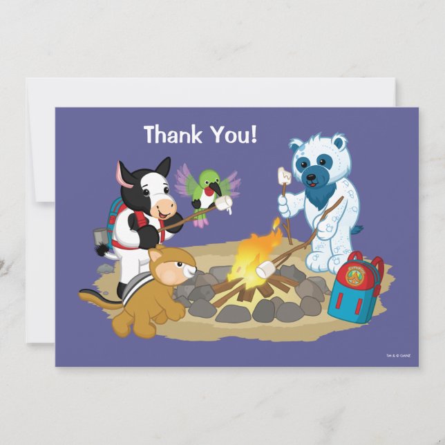Webkinz | Campfire Marshmallows Thank You Card (Front)