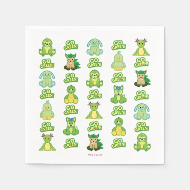 Webkinz Go Green Pattern Napkin (Front)