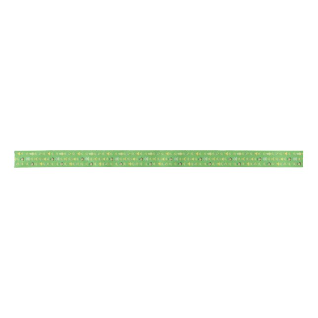 Webkinz Go Green Pattern Satin Ribbon (Front)