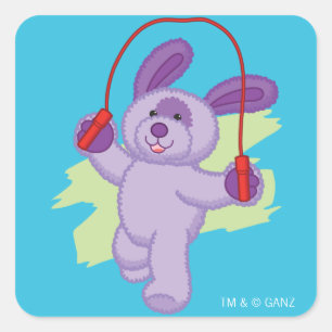 Webkinz   Grape Soda Pup Skipping Rope 2 Square Sticker