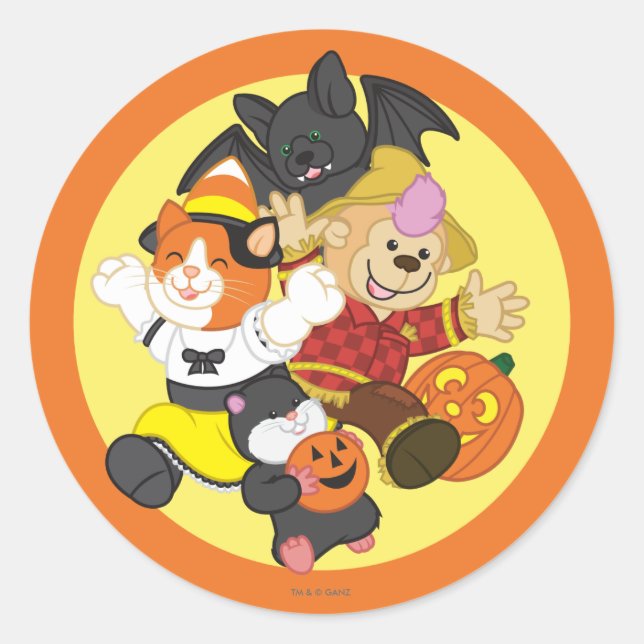 Webkinz Halloween Pets Moon Classic Round Sticker (Front)