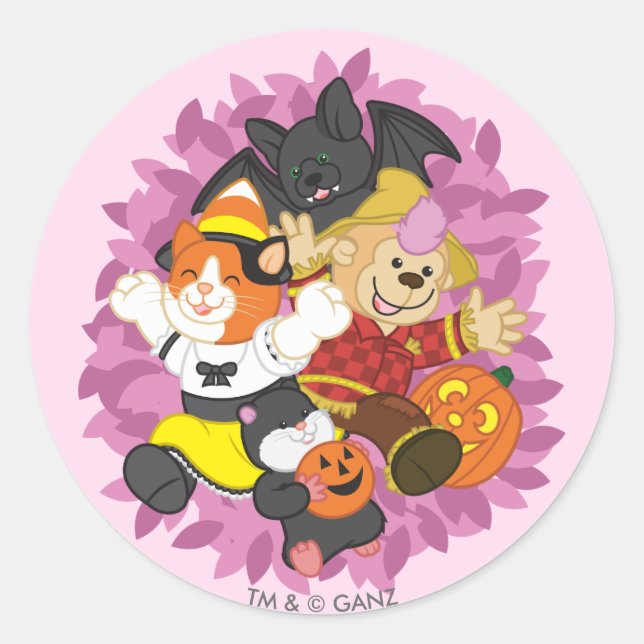 Webkinz Halloween Pets Surprise Classic Round Sticker (Front)