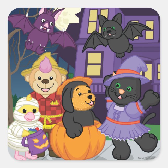 Webkinz Halloween Trick or Treat Square Sticker (Front)