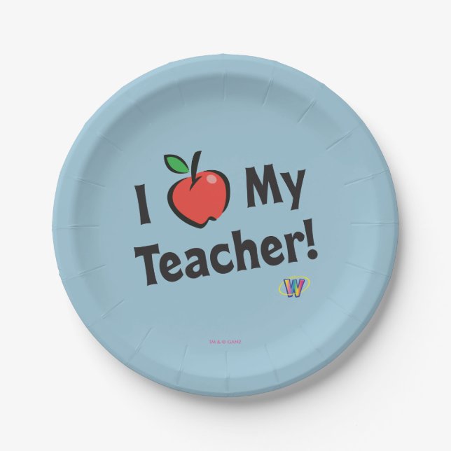 Webkinz: I Love My Teacher! Paper Plate (Front)