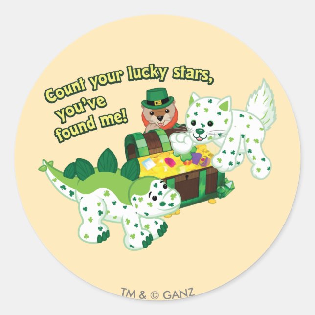 Webkinz Leprechaun
Clover Cat
Lucky Dino Classic Round Sticker (Front)