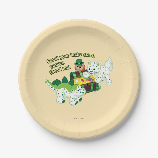 Webkinz Leprechaun
Clover Cat
Lucky Dino Paper Plate (Front)