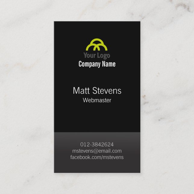 Webmaster Business Card Black Two Tone (Front)