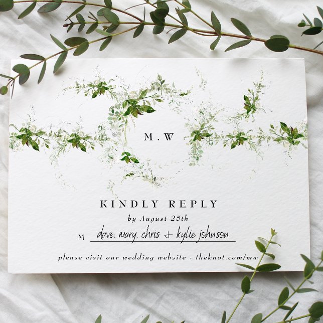Website | Eucalyptus Monogram Wedding RSVP Card (Creator Uploaded)