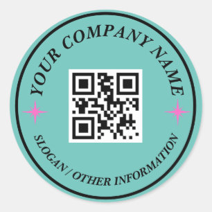 Website Link QR Code Minimal Business Name Sticker