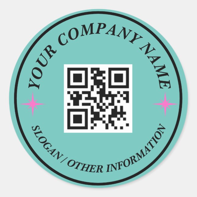 Website Link QR Code Minimal Business Name Sticker (Front)