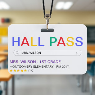 Website Search Result School Hall Pass ID Badge