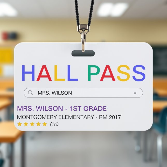 Website Search Result School Hall Pass ID Badge (Website Search Result School Hall Pass Badge
)