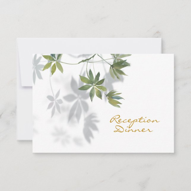 Website Tropical Leaf Shadow Reception Dinner RSVP Card (Front)