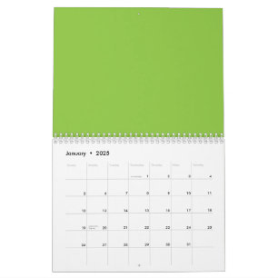 Website with a Green Background and White Border  Calendar