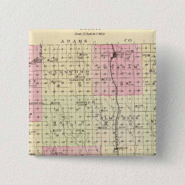 Webster County, Nebraska 15 Cm Square Badge (Front)