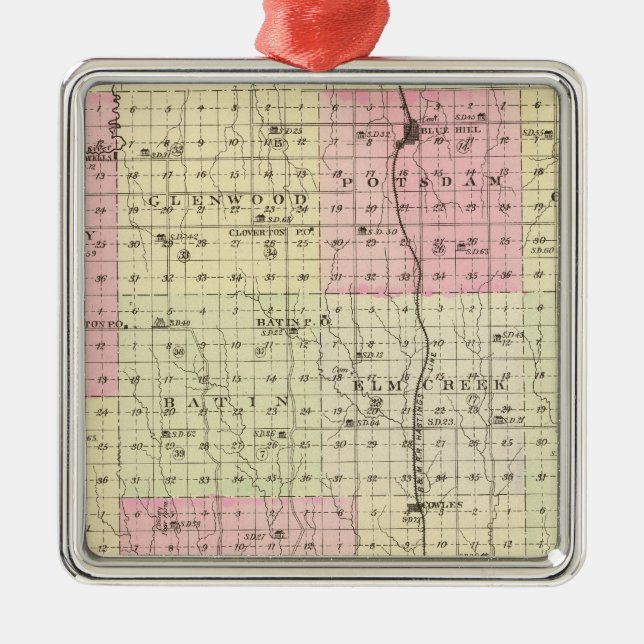 Webster County, Nebraska Metal Ornament (Front)