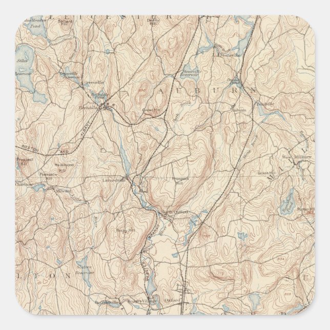 Webster, Massachusetts Square Sticker (Front)