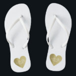 wed love celebration personalised gold heart thongs<br><div class="desc">For a married couple,  a romantic design with their initials (Mr.   Mrs.) in a graphic faux golden heart on white...  to bring comfort and ease to all your wedding planning events...   perfect to wear both before and after the wedding</div>