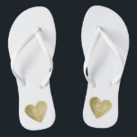 wed love celebration personalised gold heart thongs<br><div class="desc">For a married couple,  a romantic design with their initials (Mr.   Mrs.) in a graphic faux golden heart on white...  to bring comfort and ease to all your wedding planning events...   perfect to wear both before and after the wedding</div>