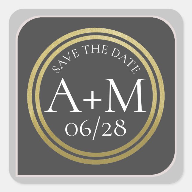 wed square sticker (Front)