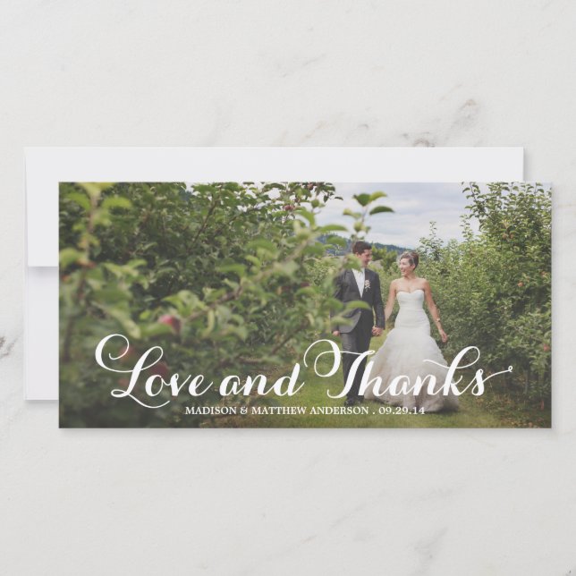 Wedded Bliss | Wedding Thank You Photo Card (Front)