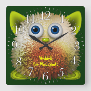 Weddell the Wuzzybutt Kids' Fun Cartoon Clock