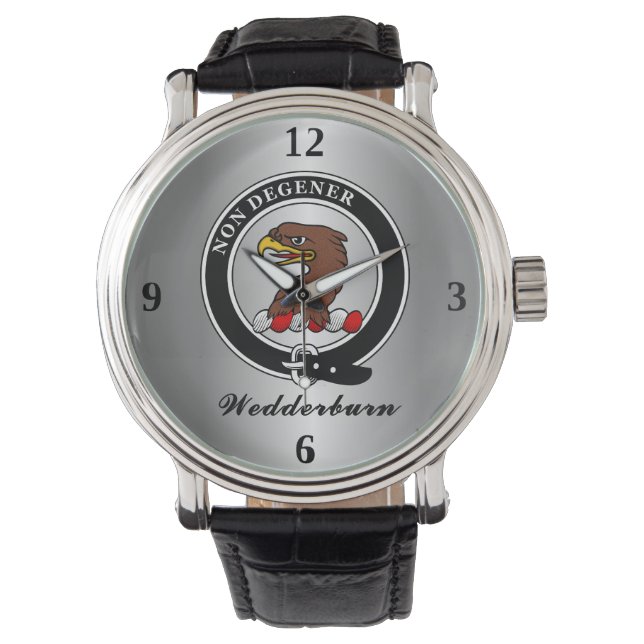 Wedderburn Clan Badge Personalised Watch (Front)