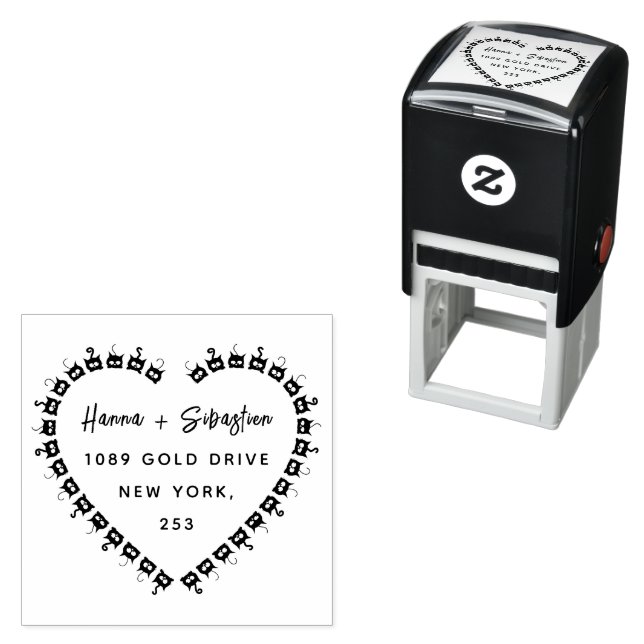 weddin Couple Names Simple Typography Wedding Self-inking Stamp (In Situ)