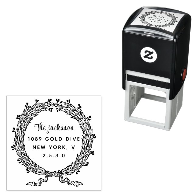 weddin Couple Names Simple Typography Wedding Self-inking Stamp (In Situ)