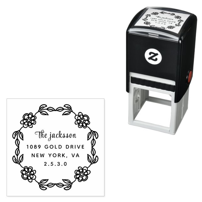 weddin Couple Names Simple Typography Wedding Self-inking Stamp (In Situ)