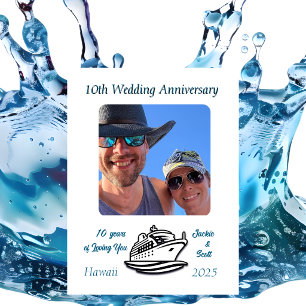 Wedding 10th Anniversary Photo Cruise Personalise Magnet